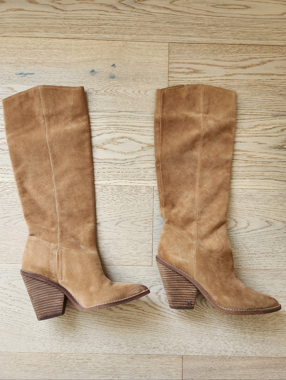 Sam Edelman Indigo Western Knee High Boots Size 9.5 Golden Caramel Brown - Picture 3 of 16